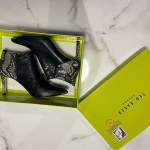 Black and snakeskin Ted baker Womans heel/ankle boot